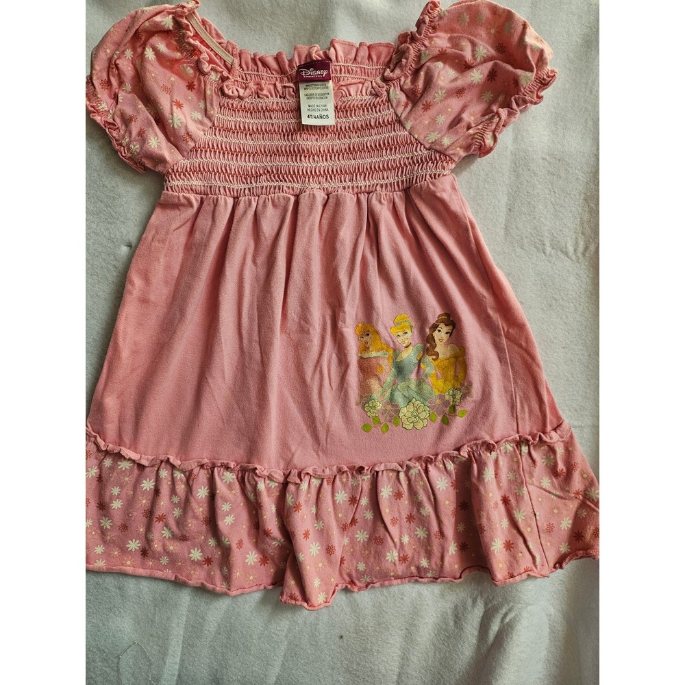 Disney Princess Dress 4T Pink Sleeve Cinderella Belle Aurora 2009 910